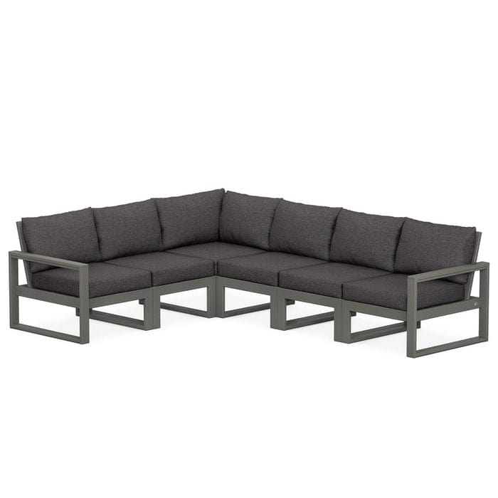 POLYWOOD EDGE 6-Piece Modular Sectional in Slate Grey / Ash Charcoal