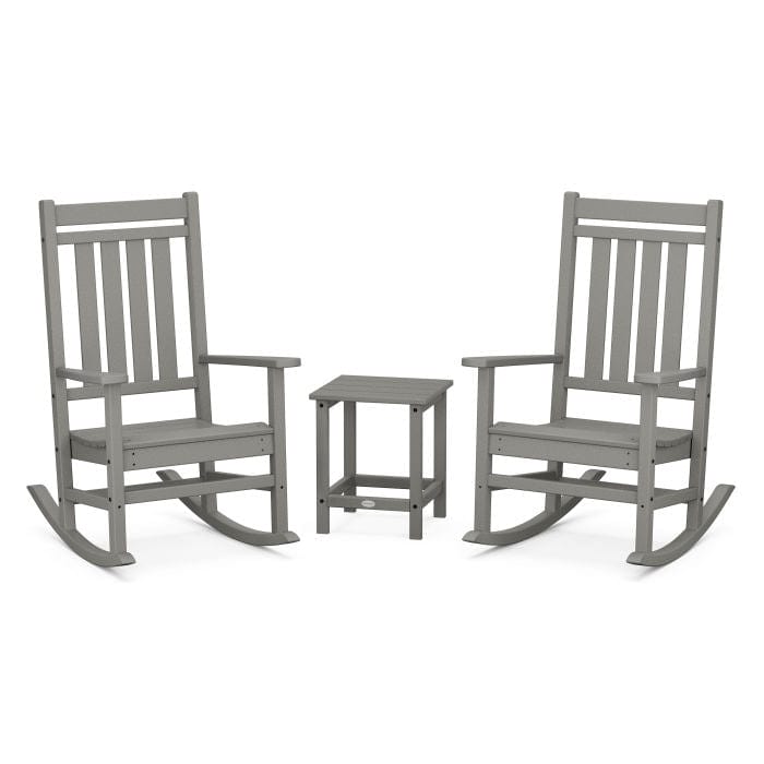 Polywood Estate 3-Piece Rocking Chair Set with Long Island 18" Side Table - Casual Furniture World