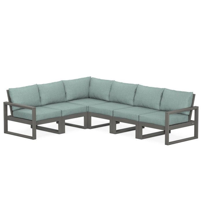 POLYWOOD EDGE 6-Piece Modular Sectional in Slate Grey / Glacier Spa