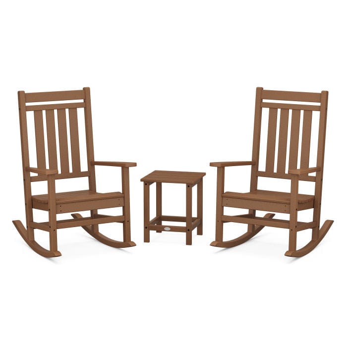 Polywood Estate 3-Piece Rocking Chair Set with Long Island 18" Side Table - Casual Furniture World