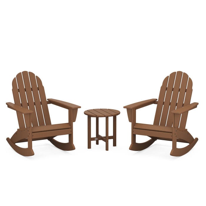 Polywood Vineyard 3-Piece Adirondack Rocking Chair Set with 18" Round Table - Casual Furniture World