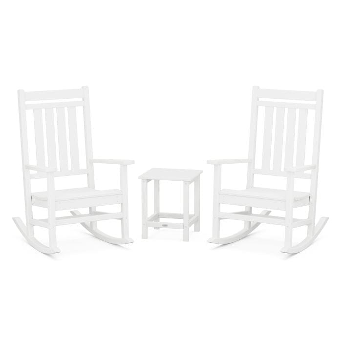 Polywood Estate 3-Piece Rocking Chair Set with Long Island 18" Side Table - Casual Furniture World