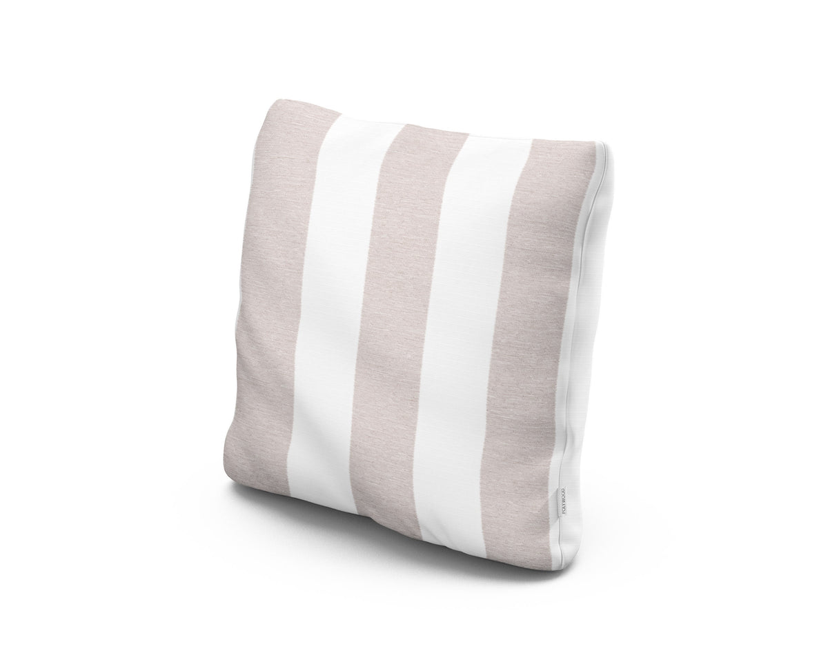 POLYWOOD 18" Outdoor Throw Pillow in Cabana Stripe Dune Burlap