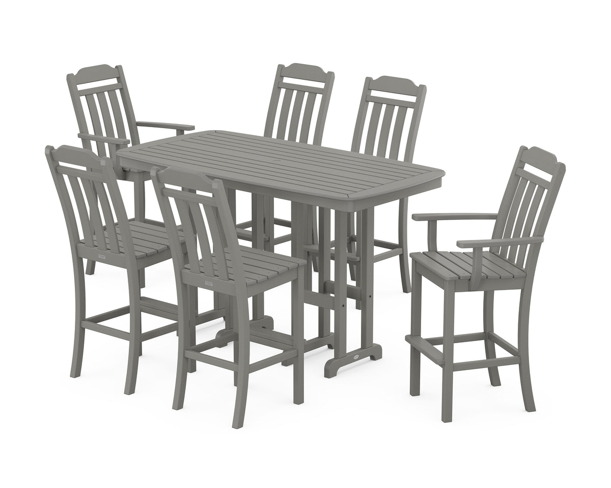 POLYWOOD Cottage 7-Piece Bar Set in Slate Grey