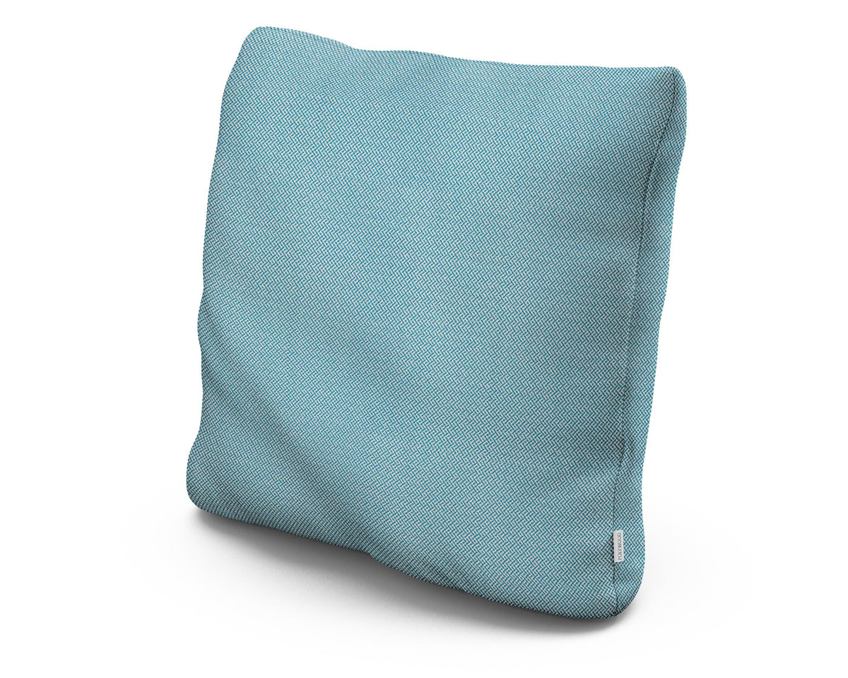 POLYWOOD 22" Outdoor Throw Pillow in Lattice Sky Blue