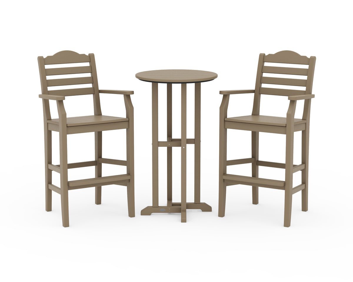POLYWOOD Savannah 3-Piece Farmhouse Bar Set in Vintage Sahara