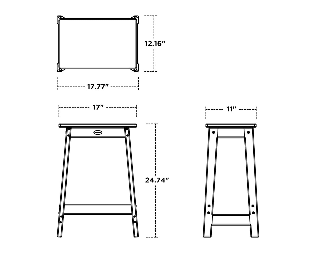 POLYWOOD Modern Studio Counter Stool dimensions