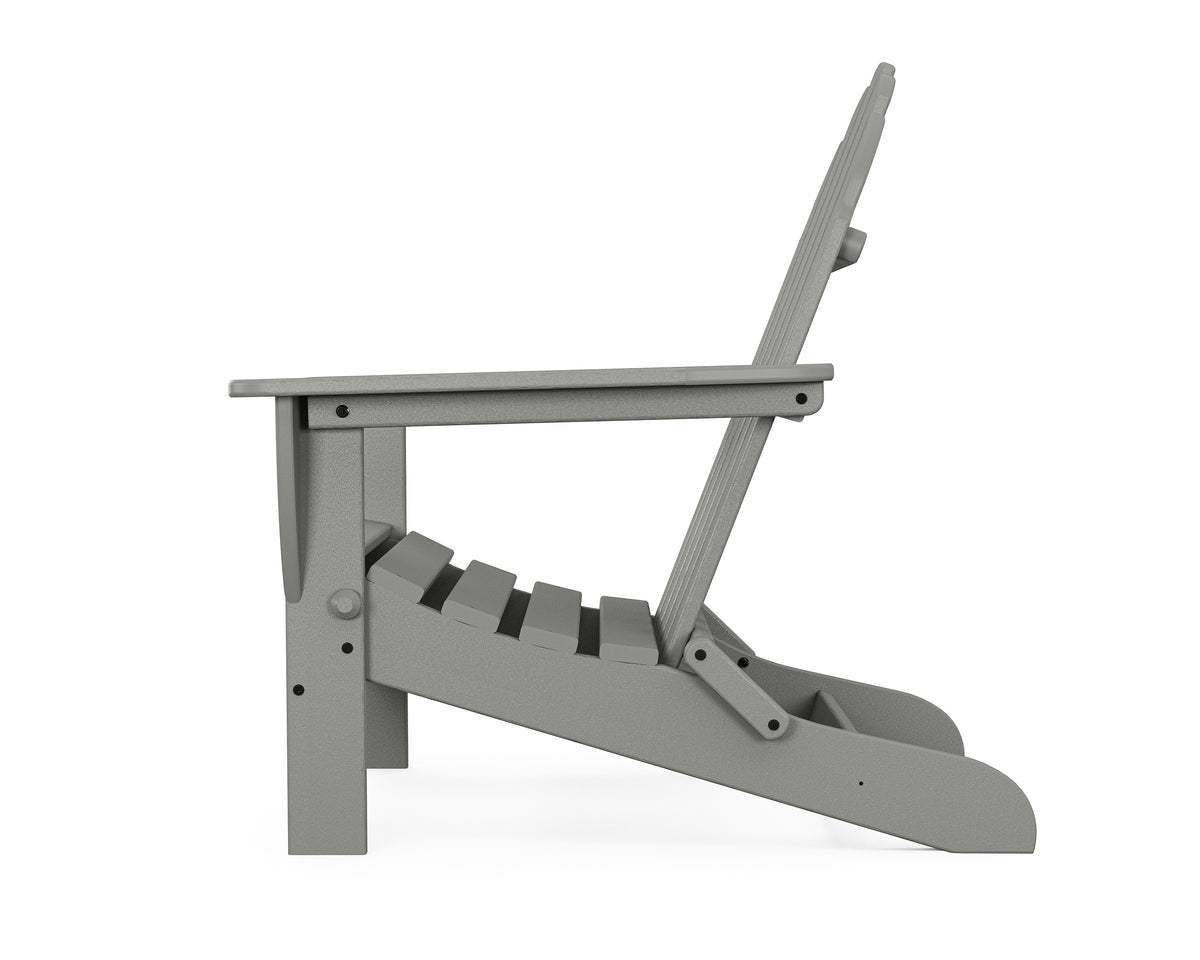 Additional angle of the POLYWOOD Classic Folding Adirondack Chair in Slate Grey