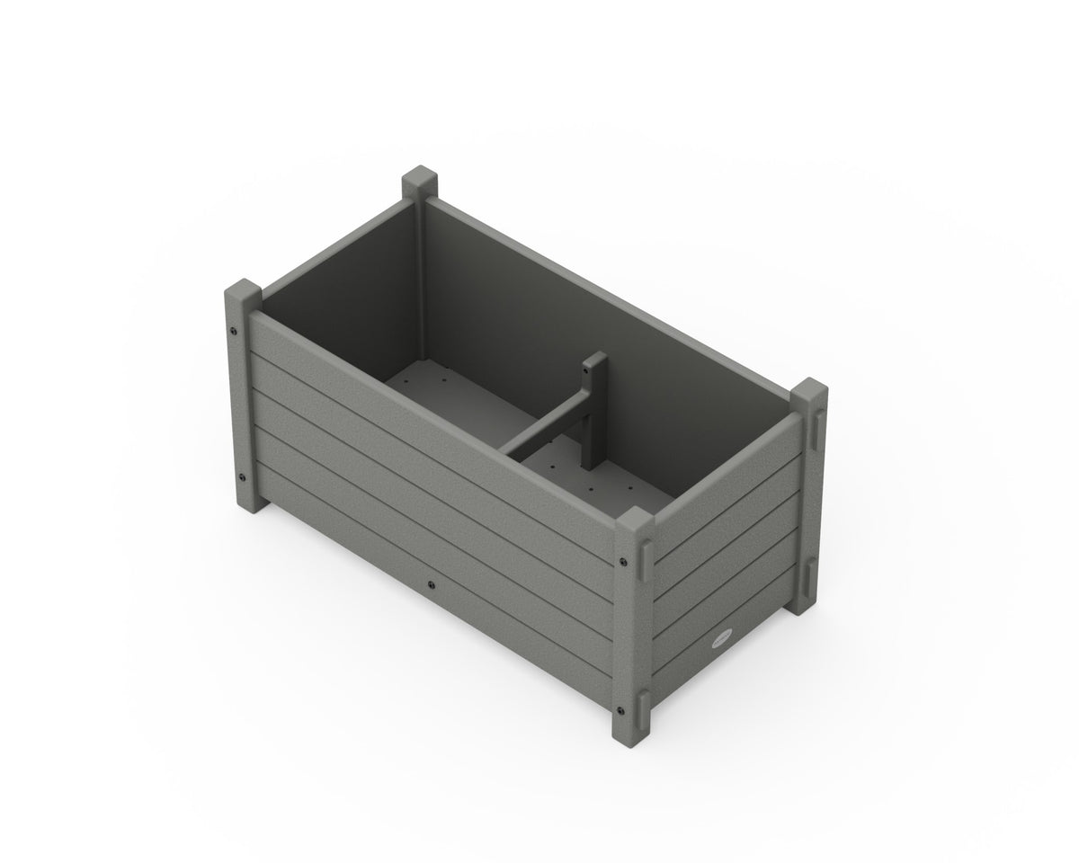 POLYWOOD Nautical Rectangle Double Planter Box angle view