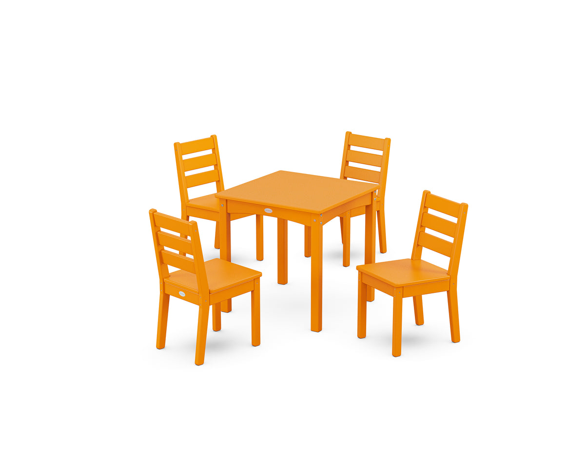 POLYWOOD Lakeside Kids 5-Piece Dining Set in Tangerine
