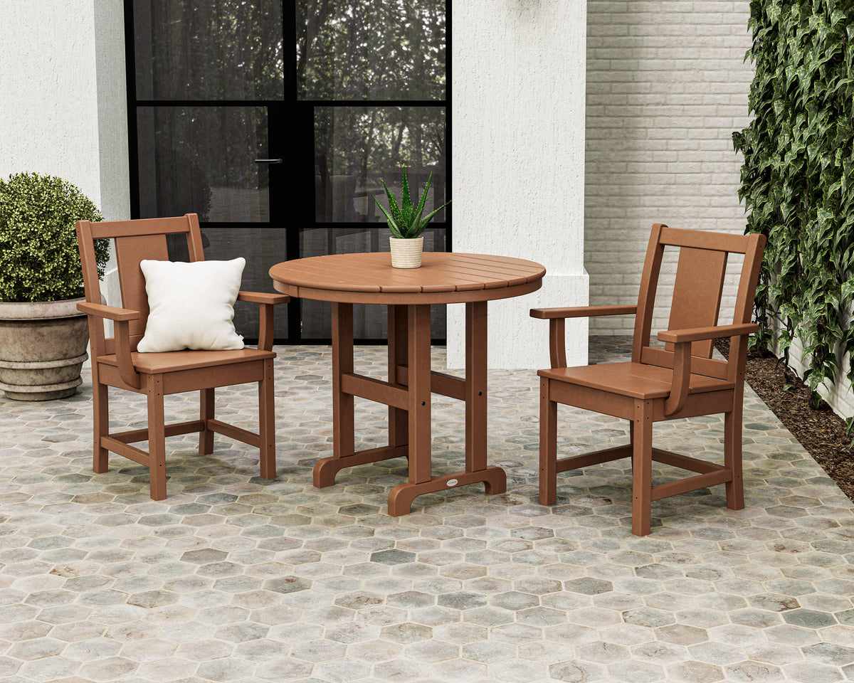 Lifestyle photo of the POLYWOOD Prairie 3-Piece Farmhouse Dining Set