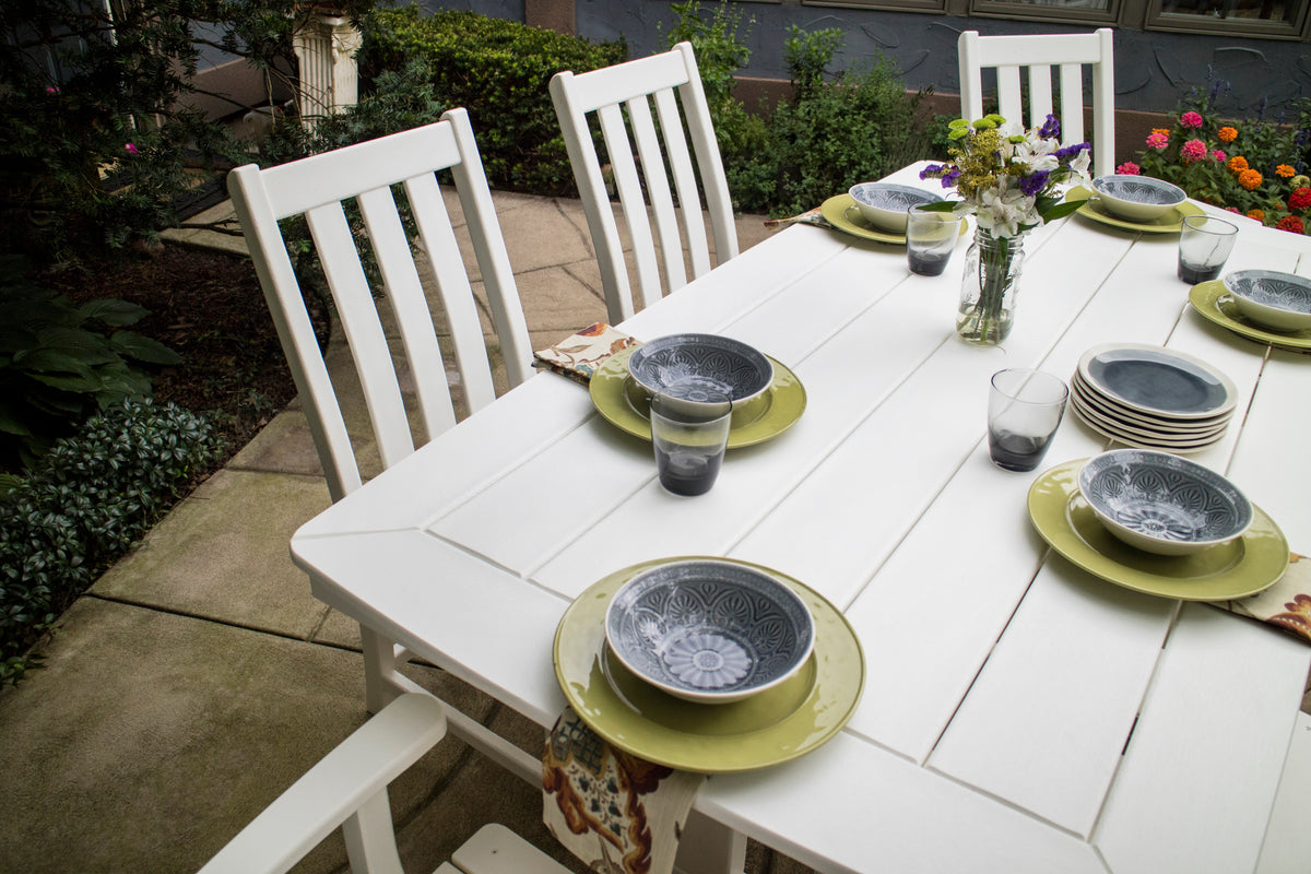 Detail photo of the POLYWOOD Vineyard 7-Piece Dining Set with Trestle Legs