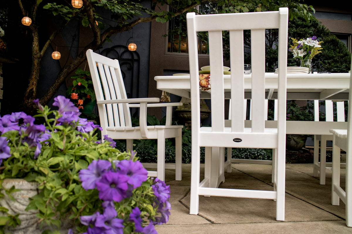 Detail photo of the POLYWOOD Vineyard 7-Piece Dining Set with Trestle Legs