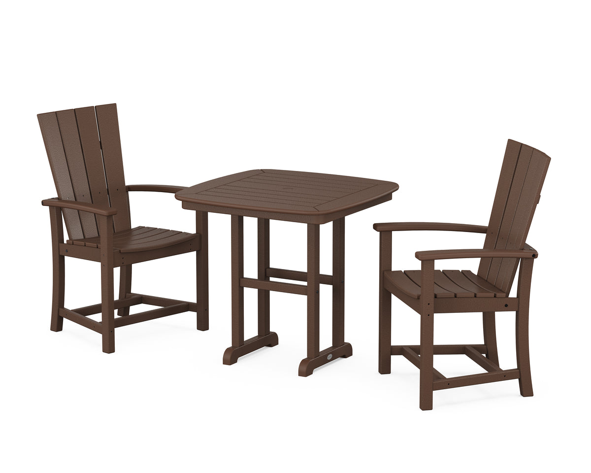 POLYWOOD Quattro 3-Piece Dining Set in Mahogany