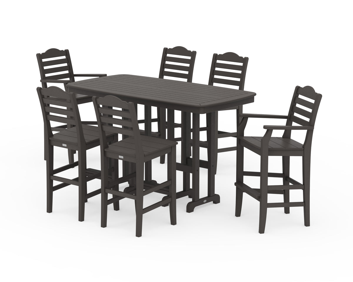 POLYWOOD Savannah 7-Piece Bar Set in Vintage Coffee