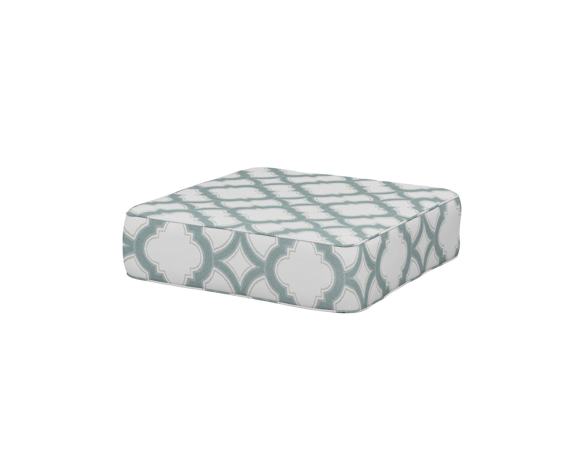 POLYWOOD Ateeva 4000 Ottoman Cushion in Trellis Glacier Spa