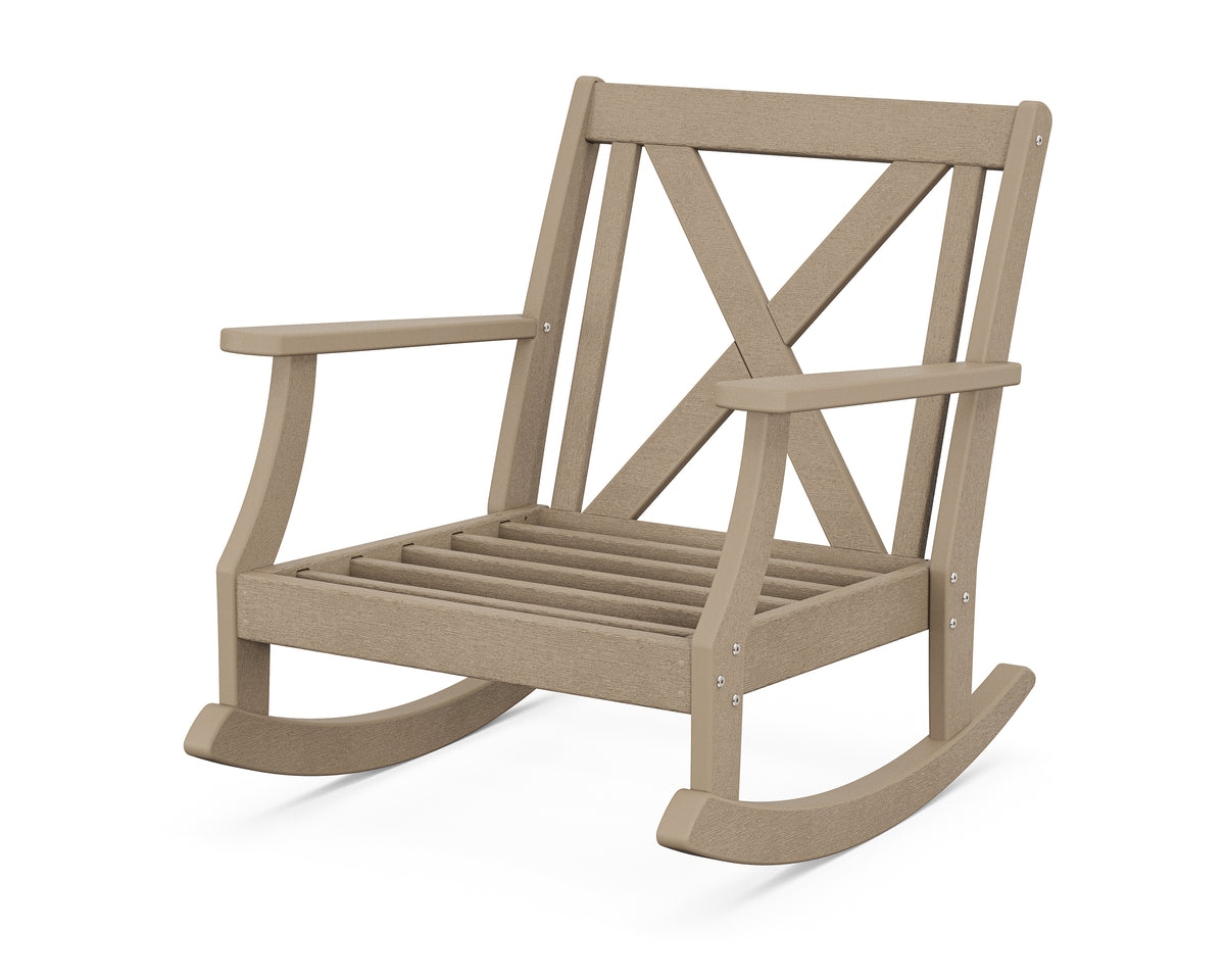 POLYWOOD Braxton Deep Seating Rocking Chair Frame in Vintage Sahara