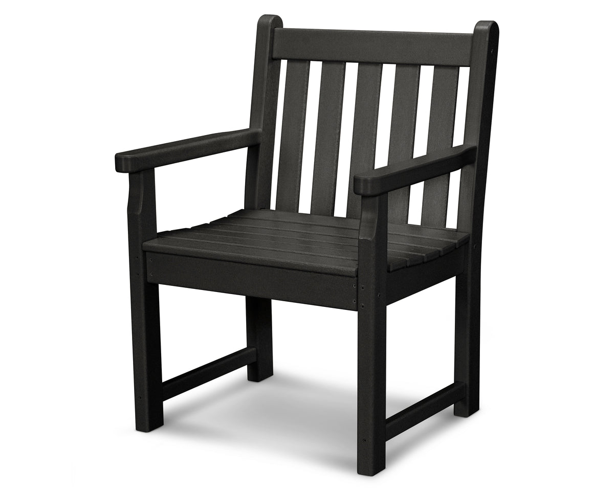 POLYWOOD Traditional Garden Arm Chair in Black
