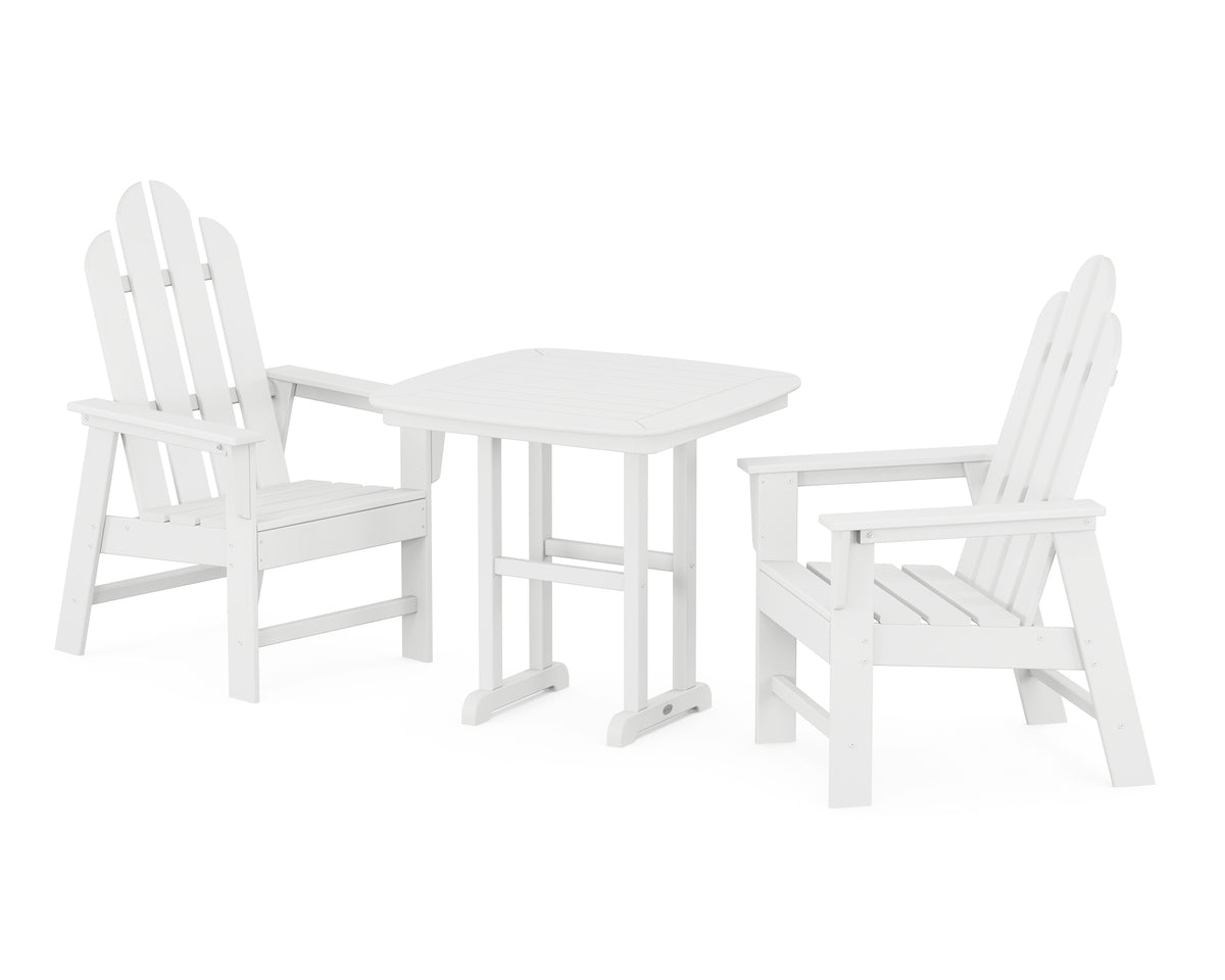 POLYWOOD Long Island 3-Piece Dining Set in White