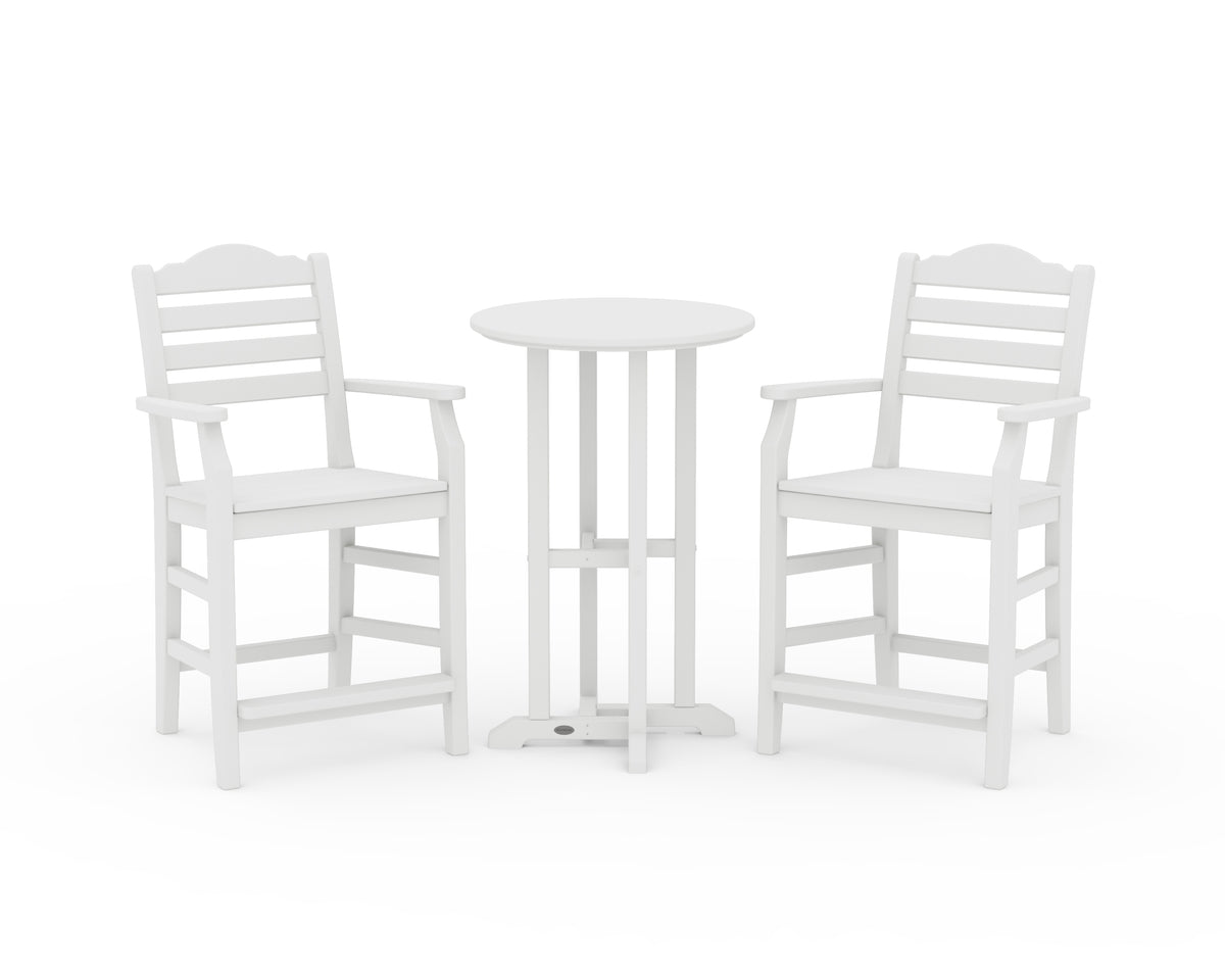 POLYWOOD Savannah 3-Piece Farmhouse Counter Set in Vintage White