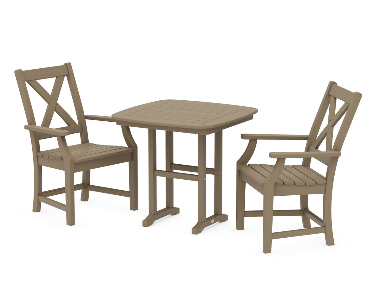 POLYWOOD Braxton 3-Piece Dining Set in Vintage Sahara