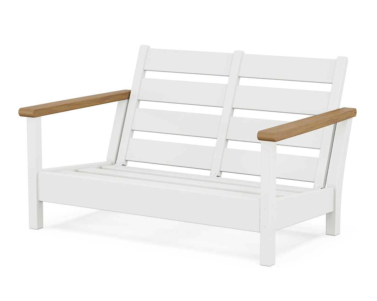POLYWOOD Harbour Loveseat Frame in White / Natural