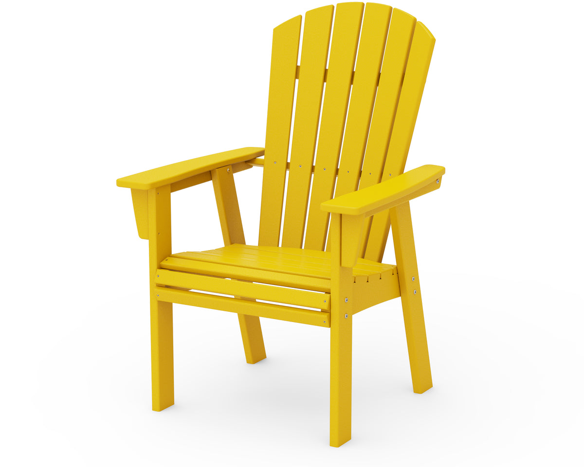 POLYWOOD Nautical Curveback Adirondack Dining Chair in Lemon