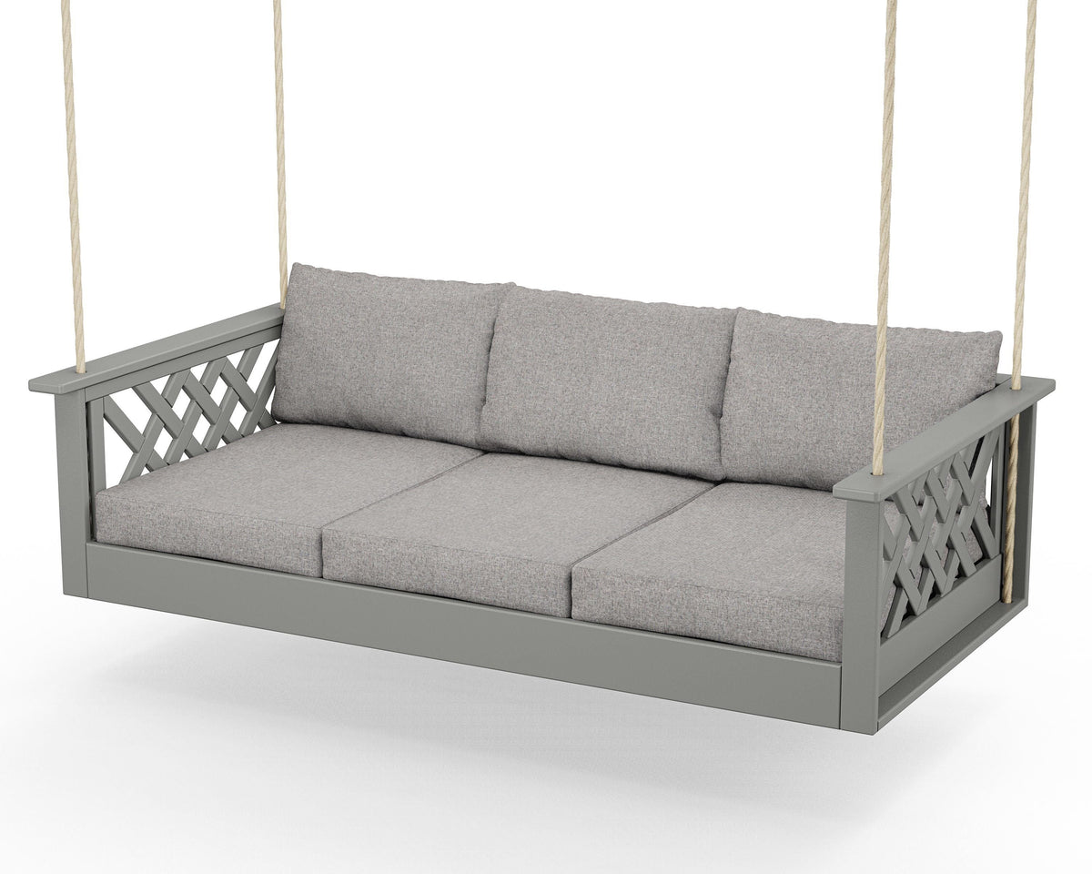 POLYWOOD Wovendale Daybed Swing in Slate Grey / Grey Mist