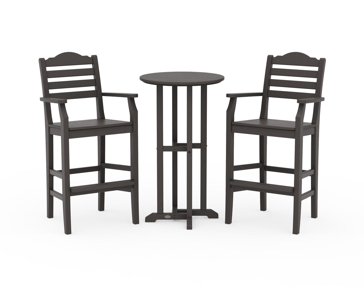 POLYWOOD Savannah 3-Piece Farmhouse Bar Set in Vintage Coffee