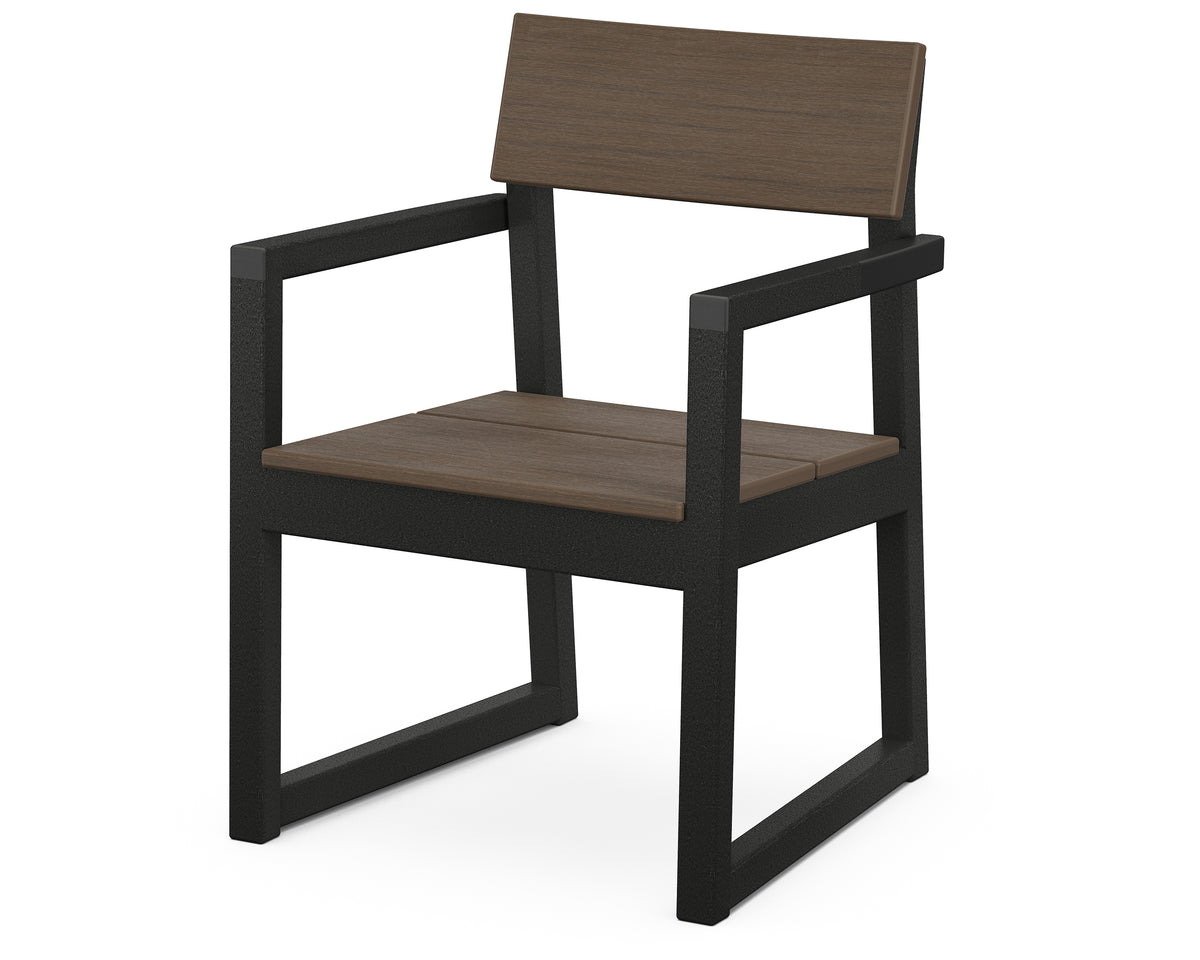 POLYWOOD EDGE Dining Arm Chair in Black / Kona