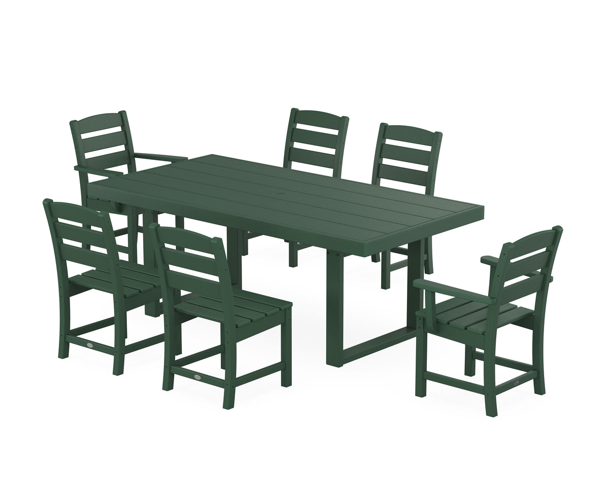 POLYWOOD Lakeside 7-Piece Dining Set - 39" x 78" Table in Green