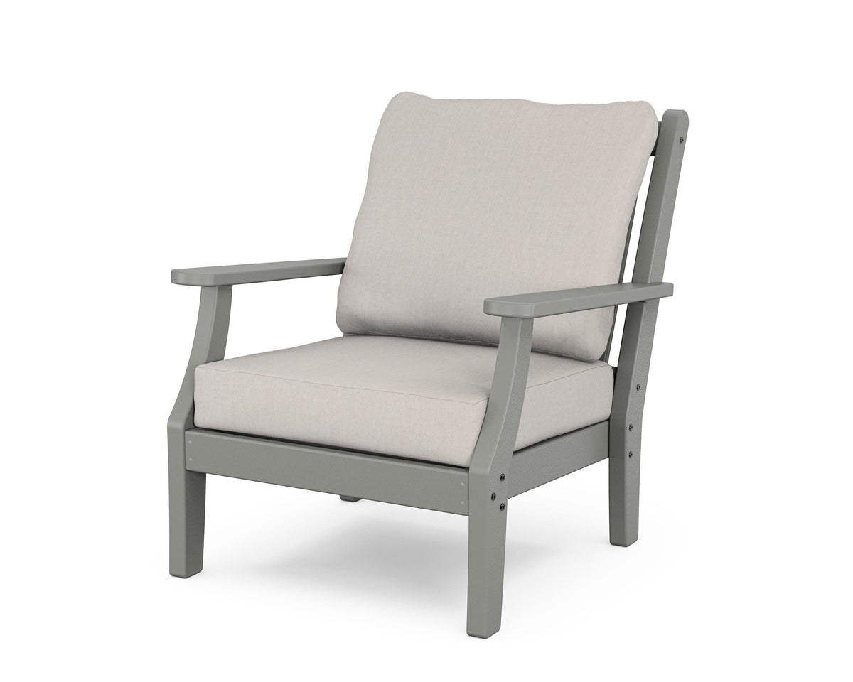 POLYWOOD Wovendale Deep Seating Chair in Slate Grey / Cast Ash