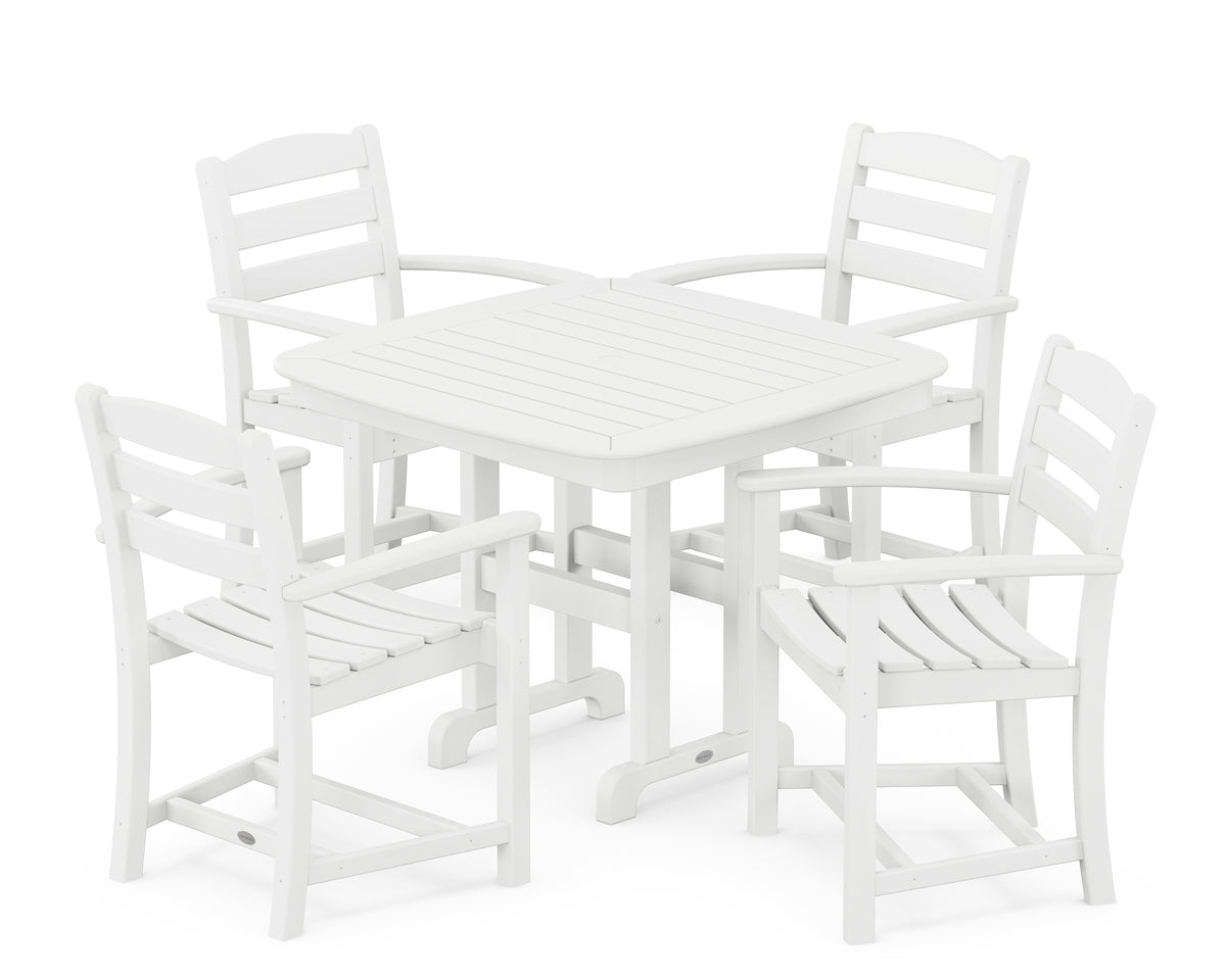 POLYWOOD La Casa Café 5-Piece Dining Set in White