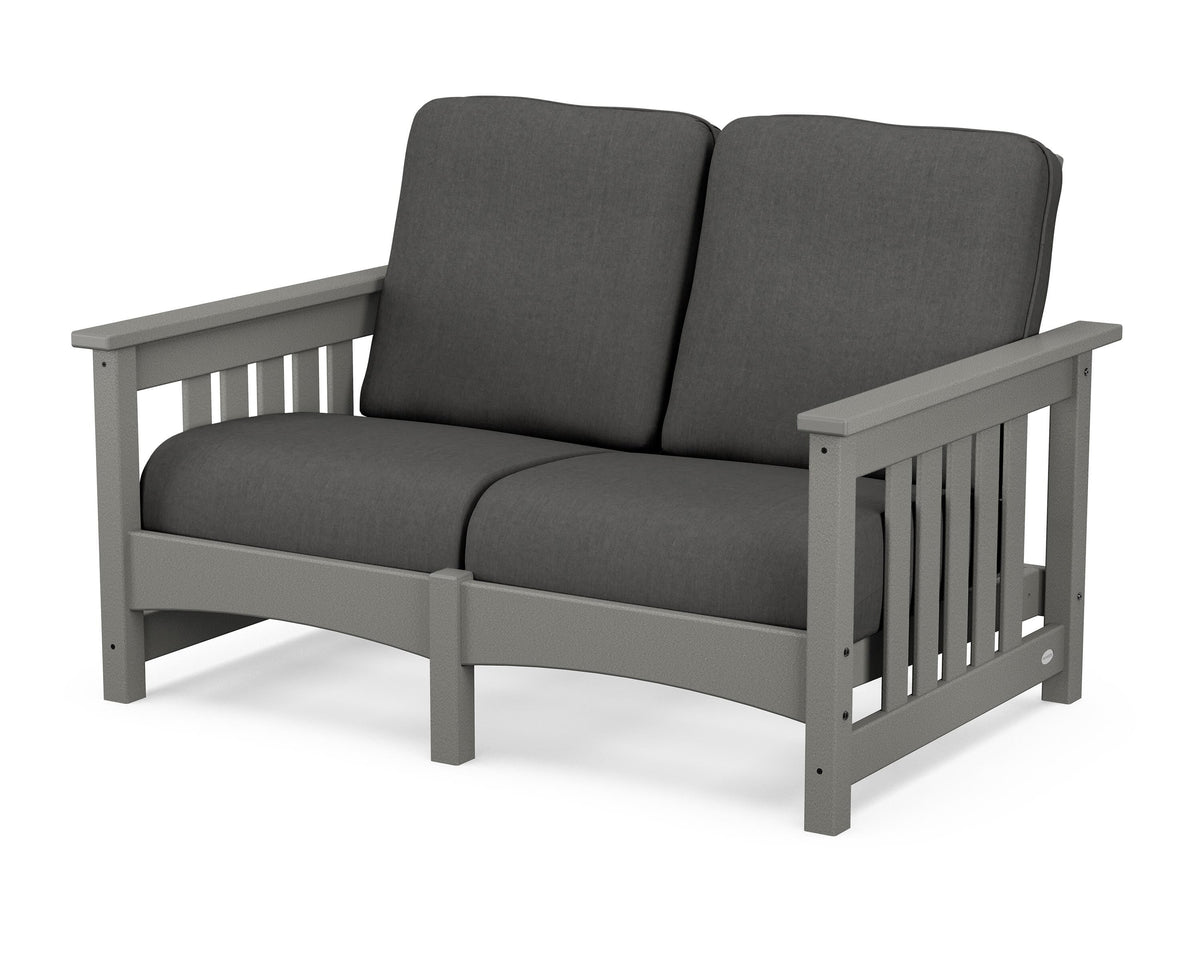 POLYWOOD Club Mission Loveseat in Slate Grey / Spectrum Carbon