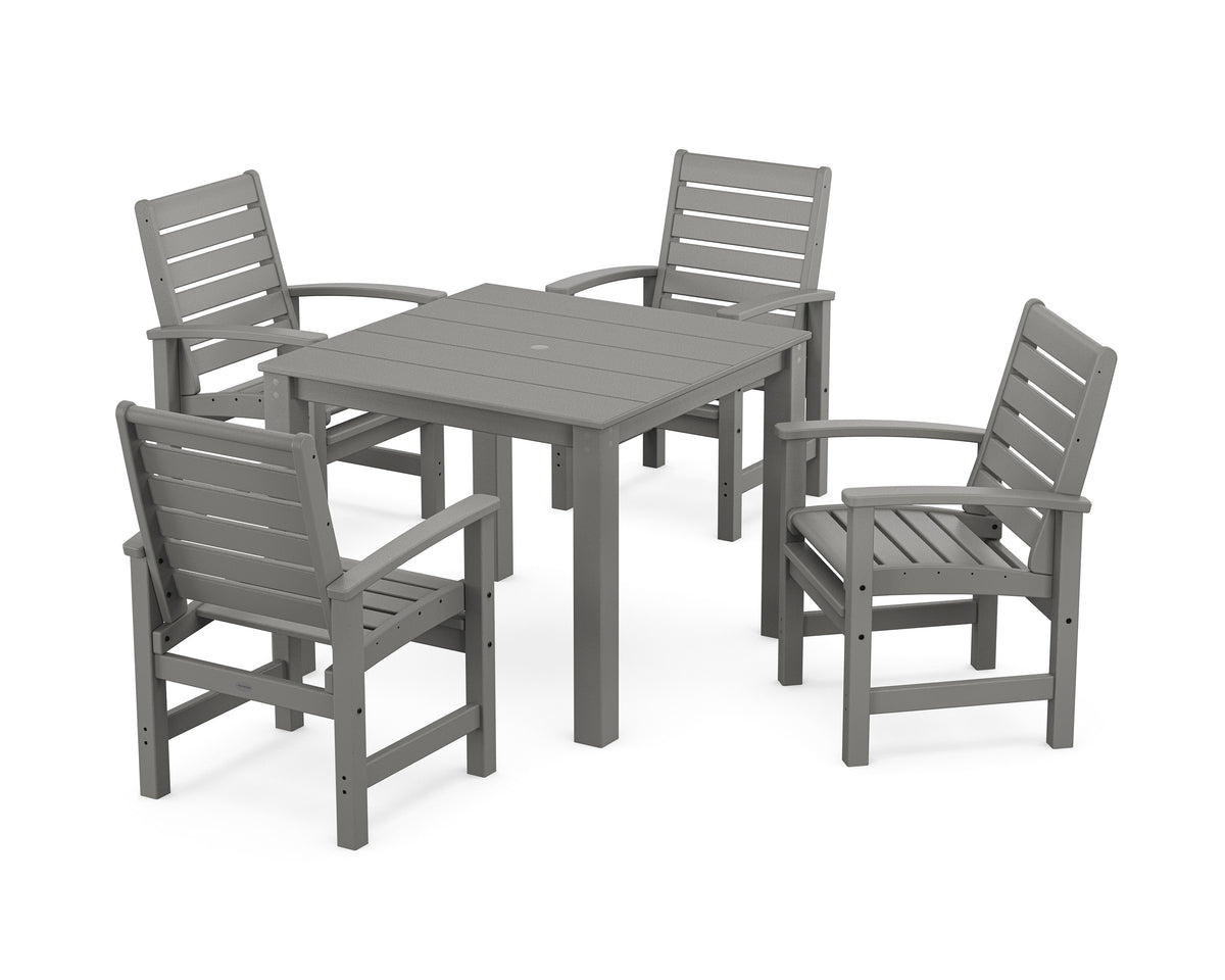 POLYWOOD Signature 5-Piece Parsons Dining Set in Slate Grey