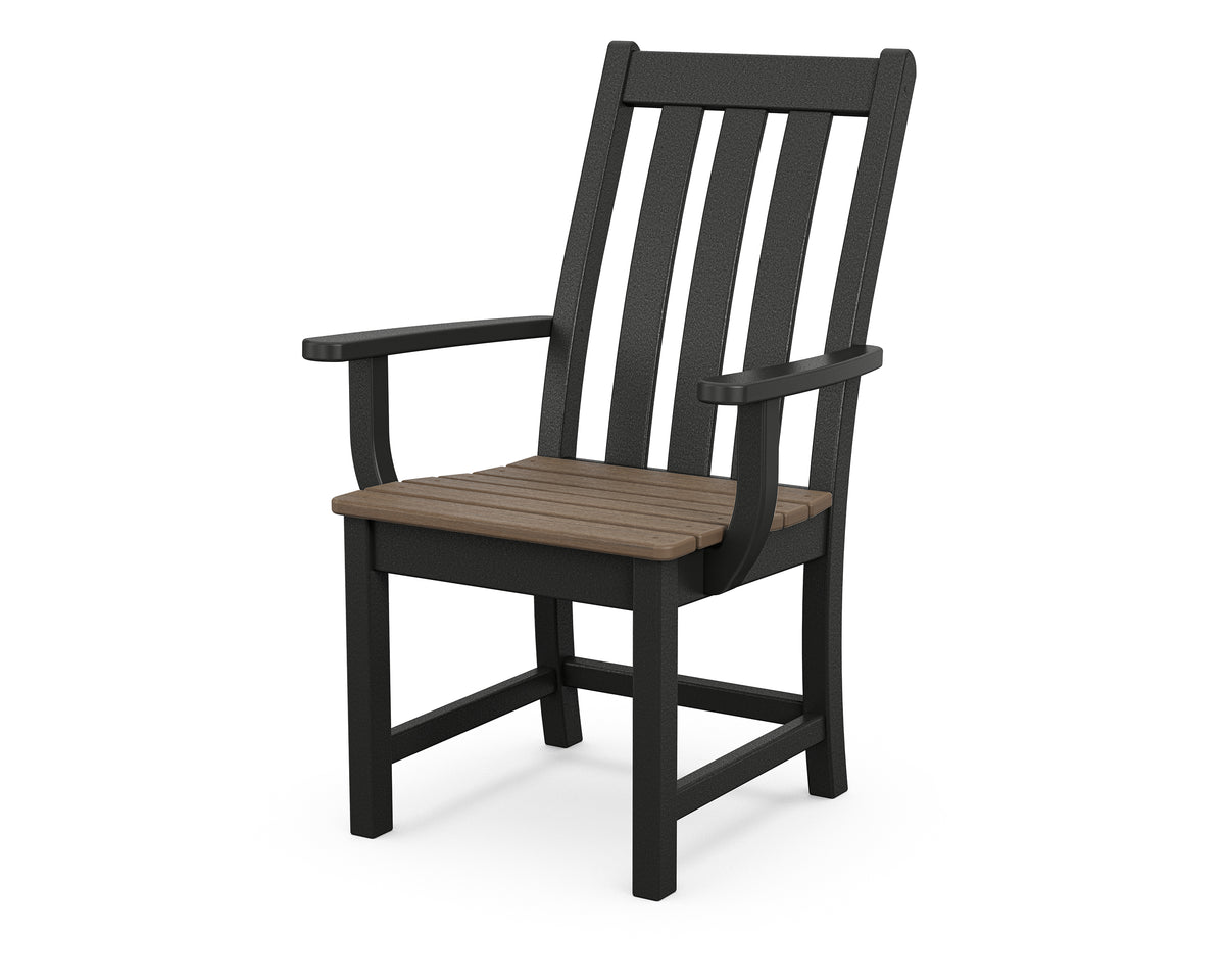 POLYWOOD Vineyard Dining Arm Chair in Black / Kona
