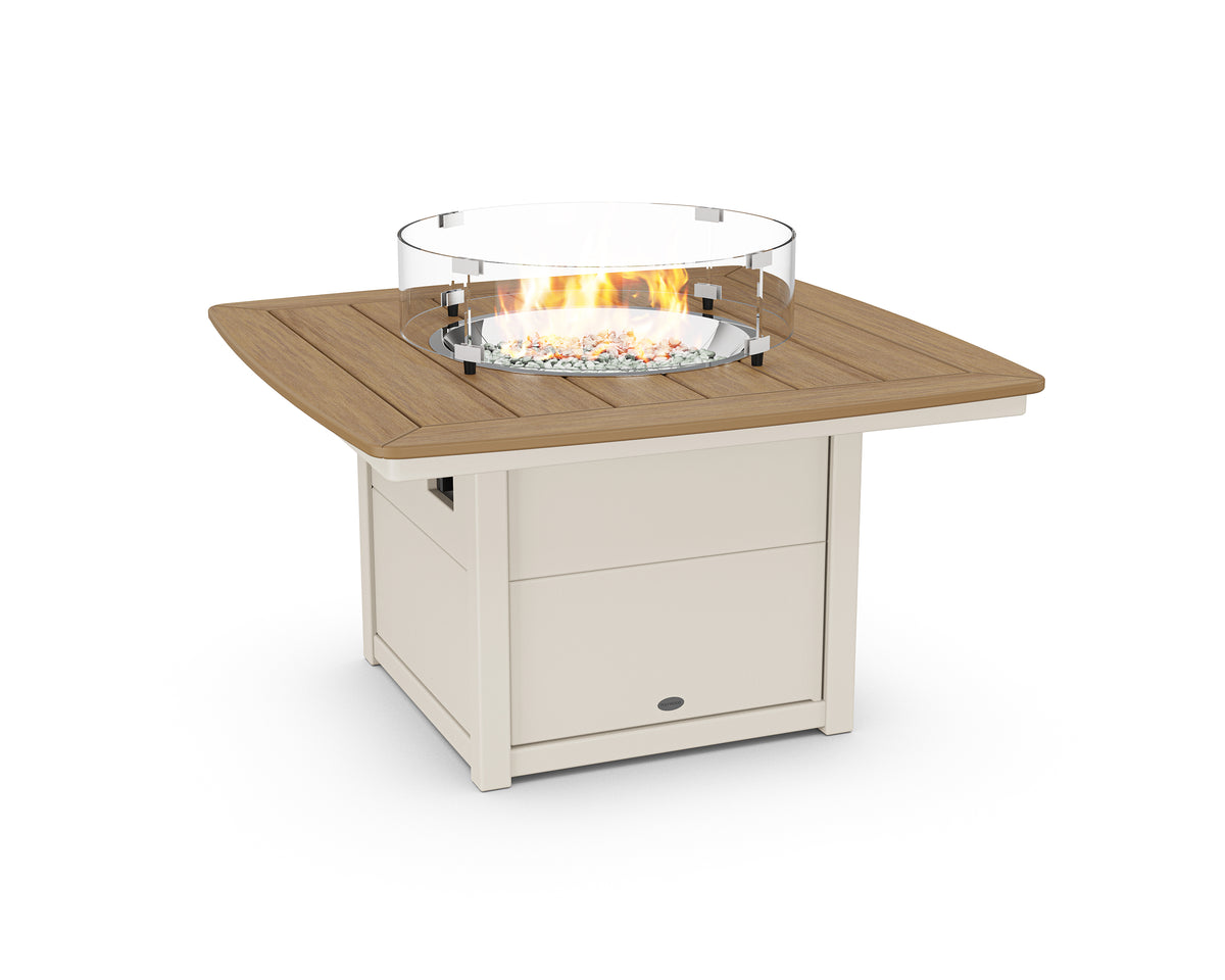 POLYWOOD Nautical 42" Fire Pit Table in Sand / Natural