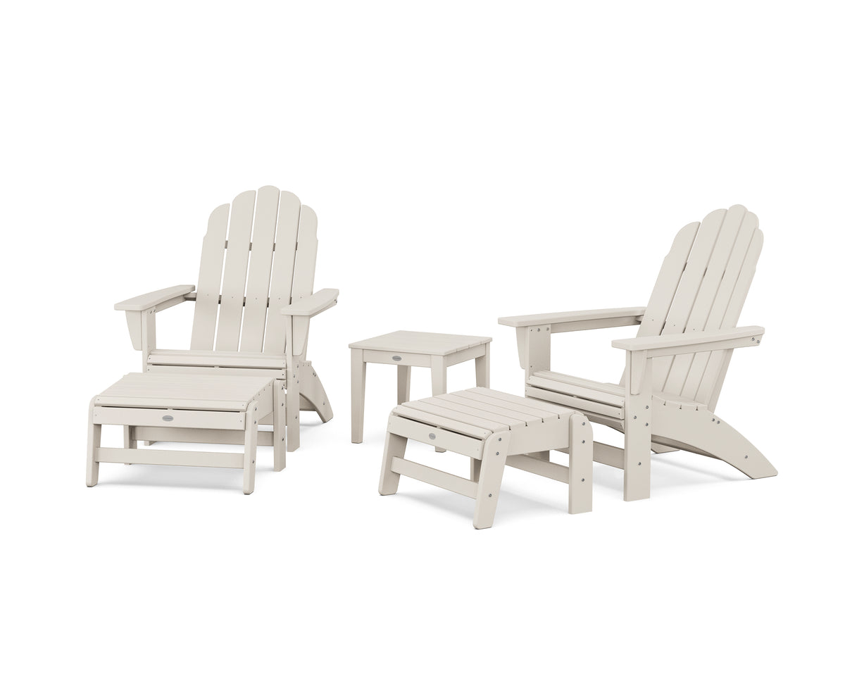 POLYWOOD 5-Piece Vineyard Grand Adirondack Set in Sand