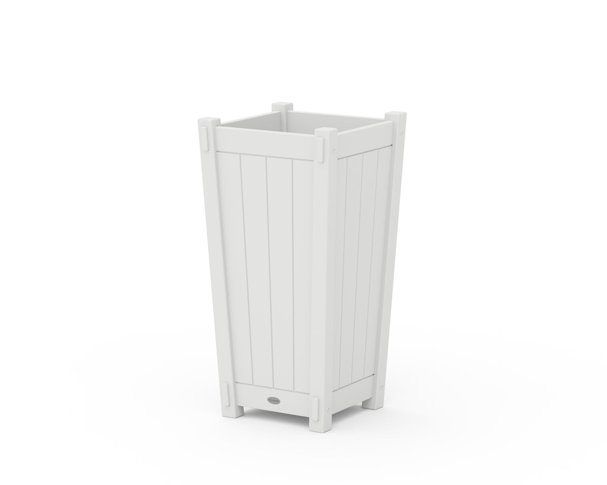 POLYWOOD Vineyard Tapered Square Planter Box in White