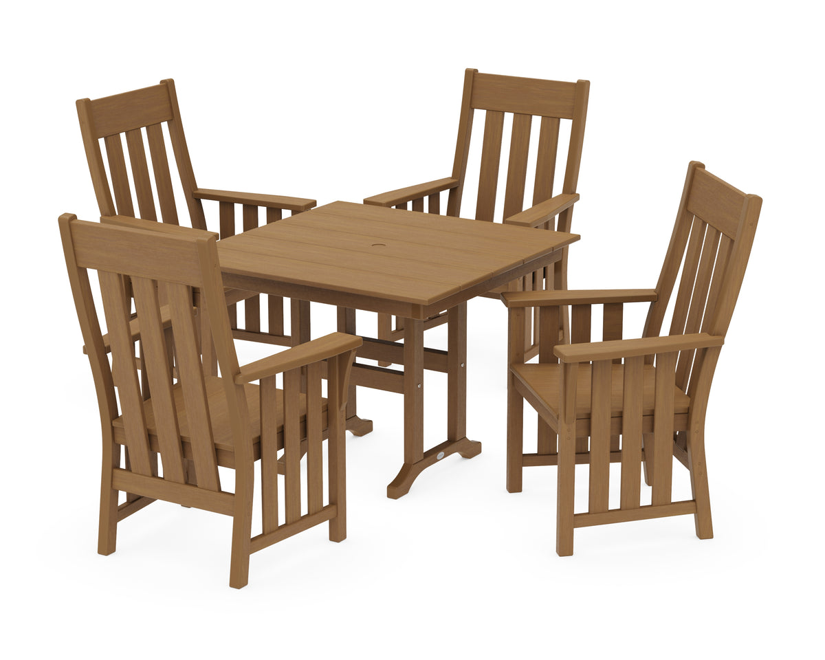 POLYWOOD Acadia 5-Piece Farmhouse Dining Set in Natural