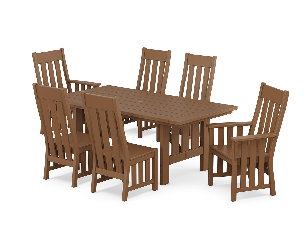 POLYWOOD Acadia 7-Piece Dining Set in Teak