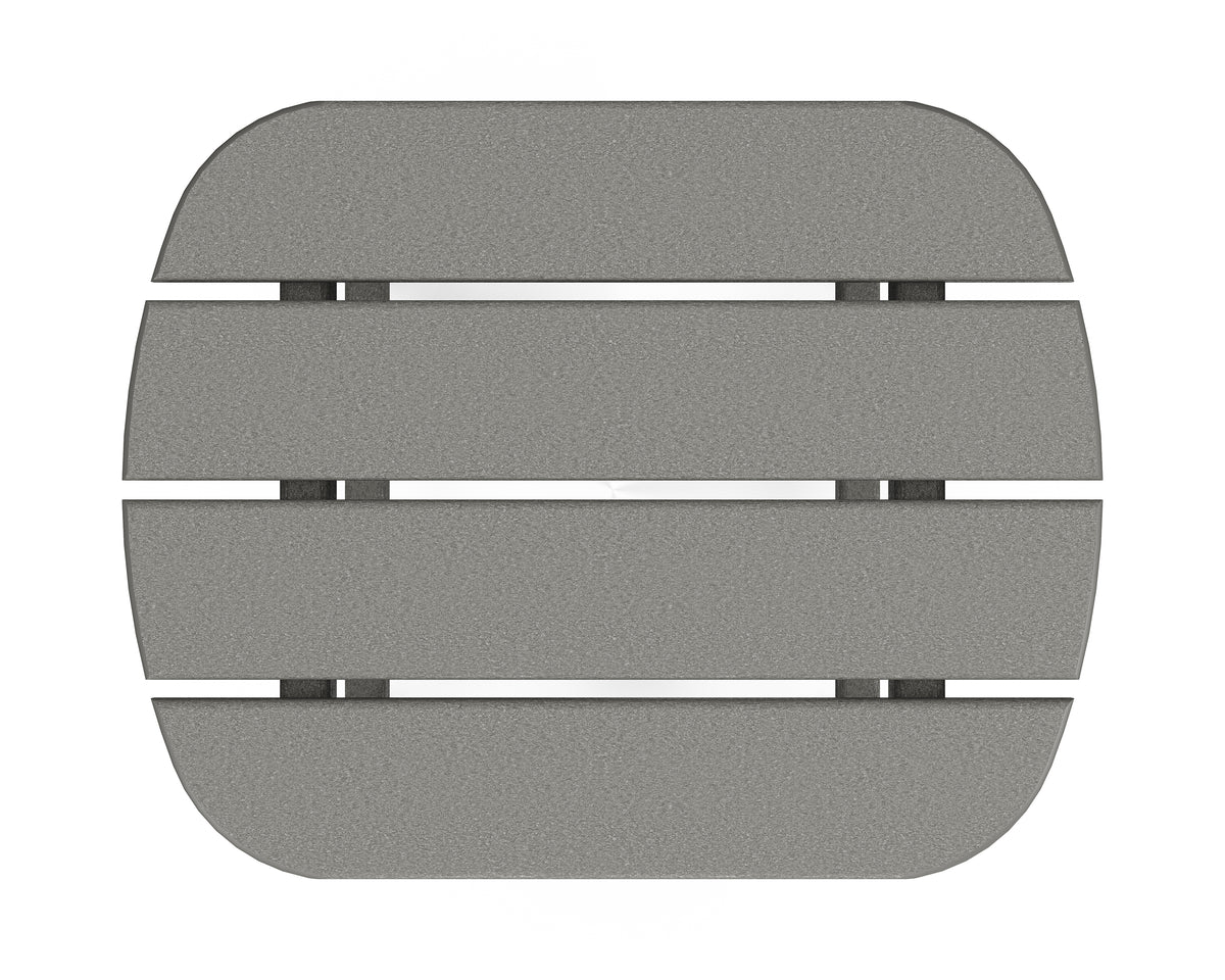 Angled view of the POLYWOOD South Beach 18" Side Table in Slate Grey