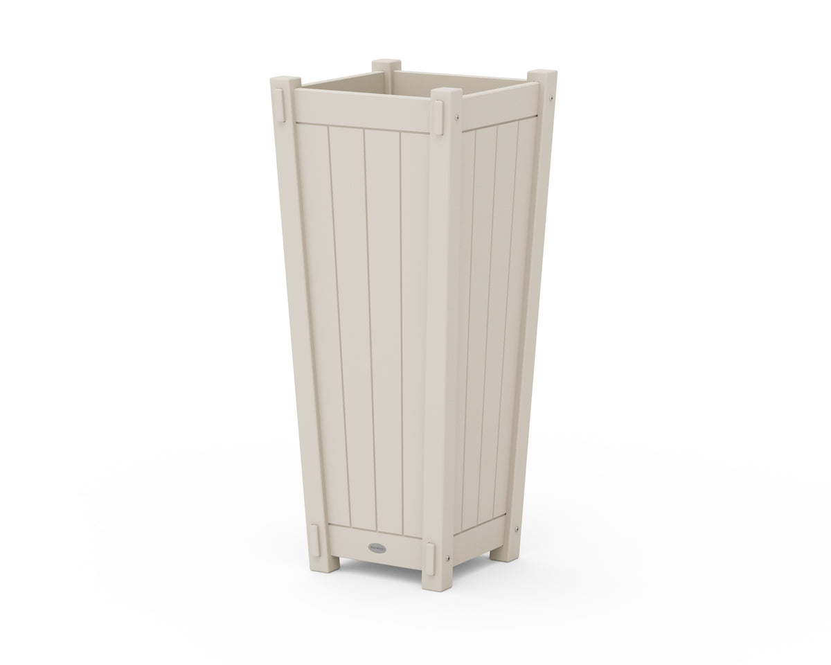POLYWOOD Vineyard Tapered Square Tall Planter Box in Sand