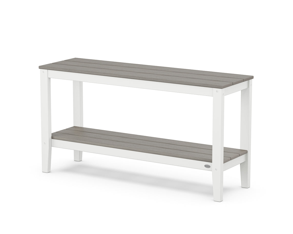 POLYWOOD Newport 55" Console Table in White / Driftwood