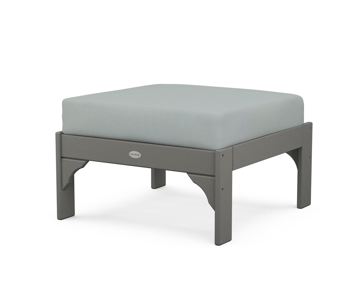 POLYWOOD Vineyard Deep Seating Ottoman in Slate Grey / Spa