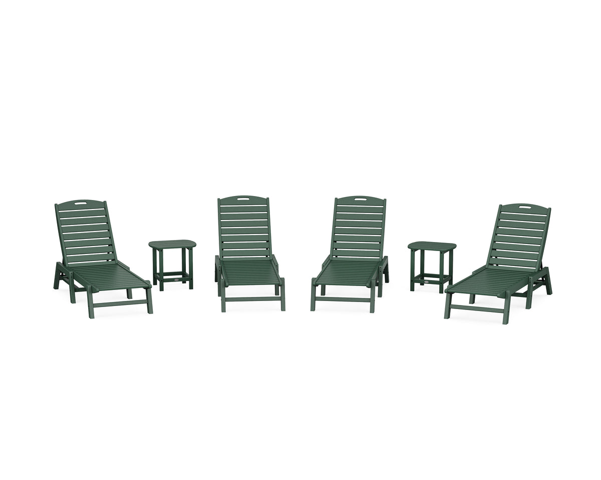 POLYWOOD Nautical Chaise 6-Piece Set in Green