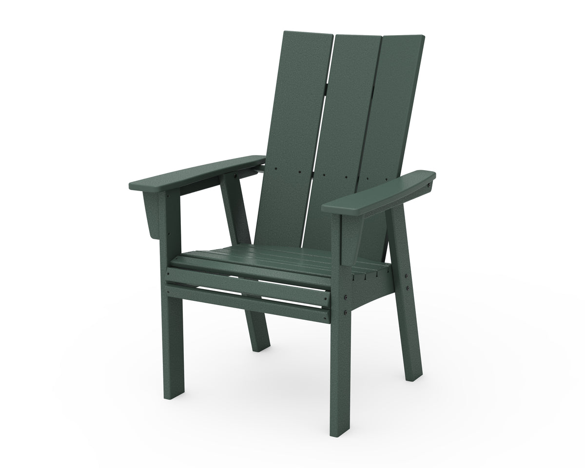 POLYWOOD Modern Curveback Adirondack Dining Chair in Green