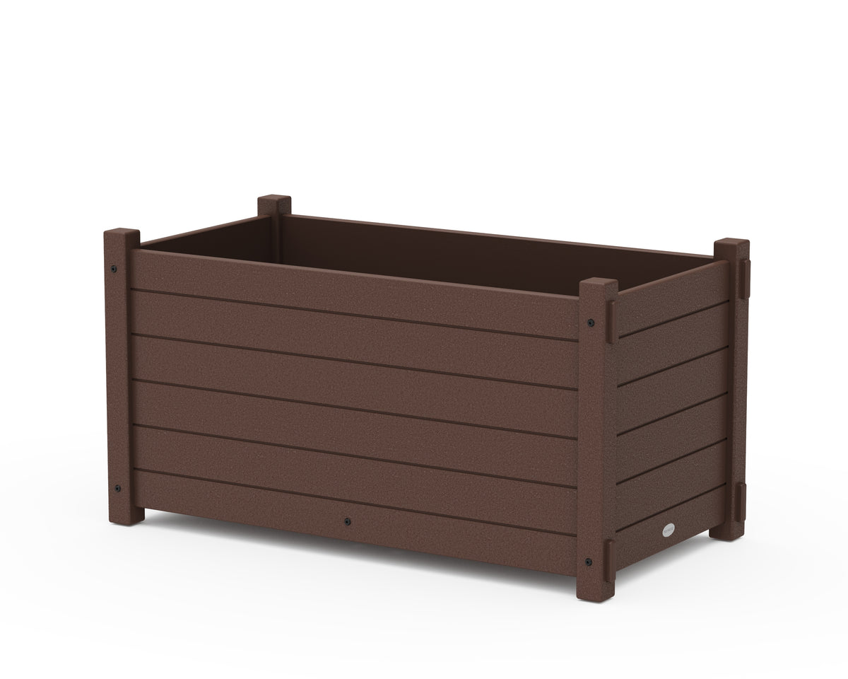 POLYWOOD Nautical Large Rectangle Double Planter Box in Mahogany