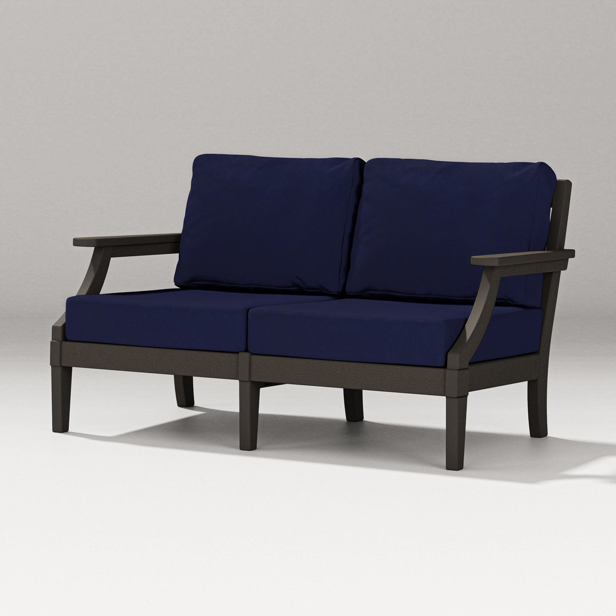 POLYWOOD Estate Loveseat in Vintage Coffee / Navy