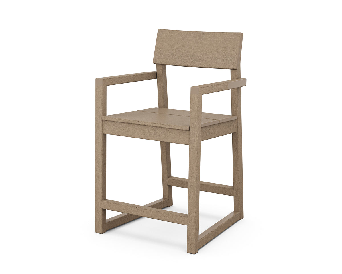 POLYWOOD EDGE Counter Arm Chair in Vintage Sahara
